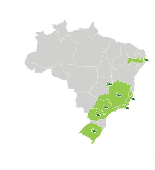 Mapa das regiões com presença MedSênior